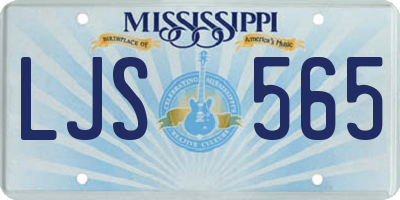 MS license plate LJS565