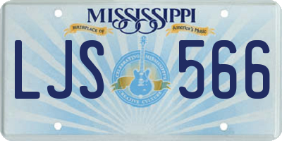 MS license plate LJS566