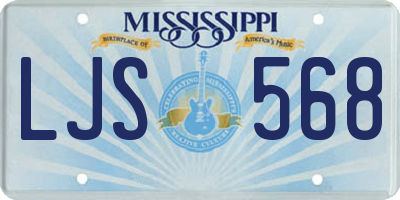 MS license plate LJS568