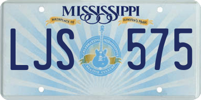 MS license plate LJS575