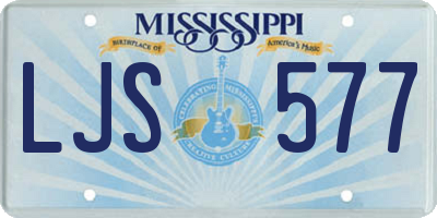 MS license plate LJS577