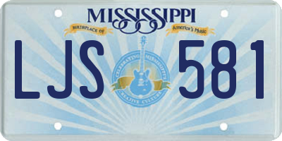 MS license plate LJS581