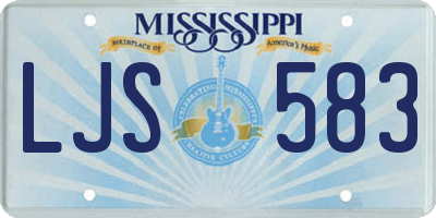 MS license plate LJS583