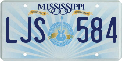 MS license plate LJS584