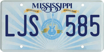 MS license plate LJS585