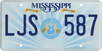 MS license plate LJS587