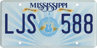 MS license plate LJS588