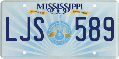 MS license plate LJS589