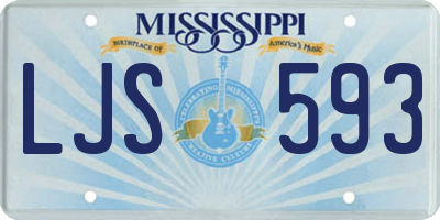MS license plate LJS593