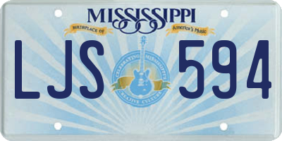 MS license plate LJS594
