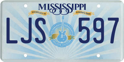 MS license plate LJS597
