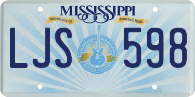 MS license plate LJS598