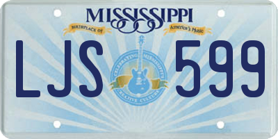 MS license plate LJS599