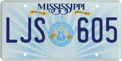 MS license plate LJS605