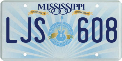 MS license plate LJS608