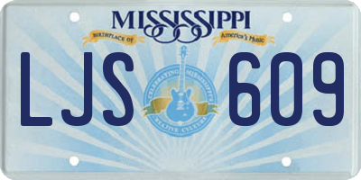 MS license plate LJS609