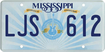 MS license plate LJS612