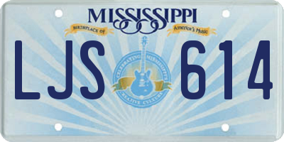MS license plate LJS614