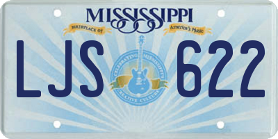 MS license plate LJS622