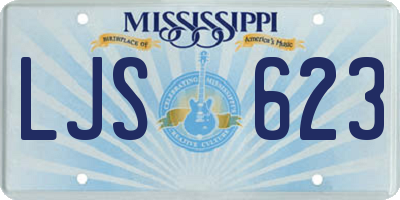MS license plate LJS623