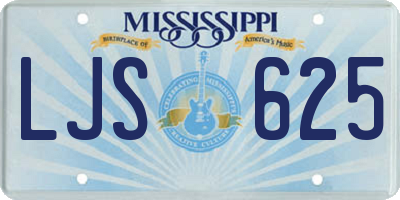 MS license plate LJS625