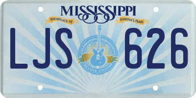 MS license plate LJS626