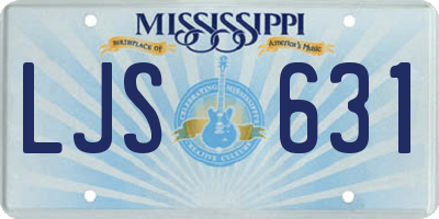 MS license plate LJS631