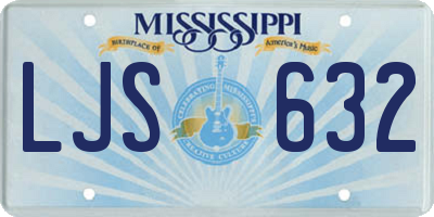 MS license plate LJS632