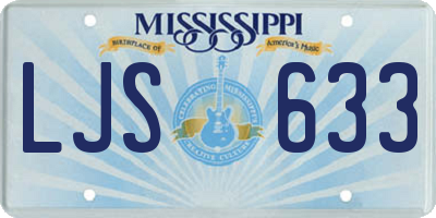 MS license plate LJS633