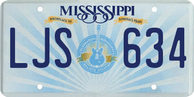 MS license plate LJS634