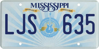 MS license plate LJS635