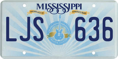MS license plate LJS636