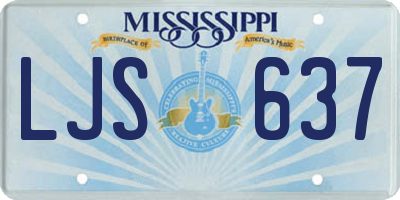 MS license plate LJS637