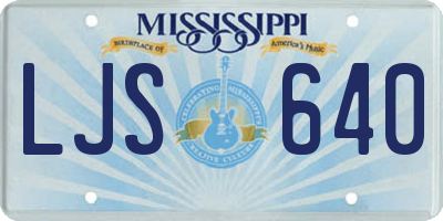 MS license plate LJS640