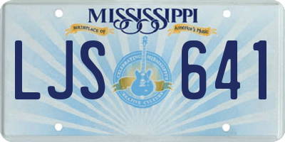 MS license plate LJS641