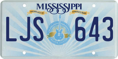 MS license plate LJS643