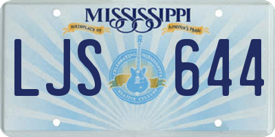 MS license plate LJS644