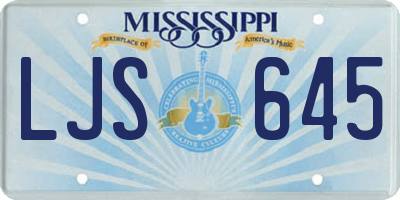 MS license plate LJS645