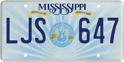 MS license plate LJS647