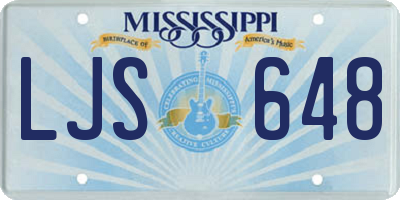 MS license plate LJS648