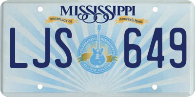 MS license plate LJS649
