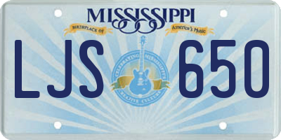 MS license plate LJS650
