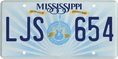 MS license plate LJS654