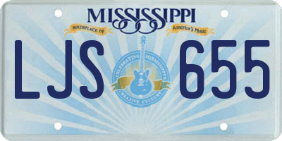 MS license plate LJS655