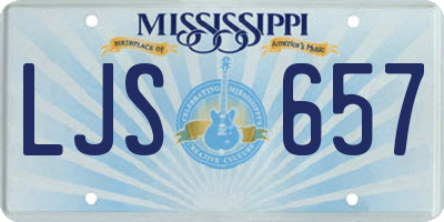 MS license plate LJS657