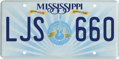 MS license plate LJS660
