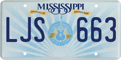 MS license plate LJS663