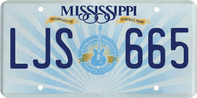 MS license plate LJS665
