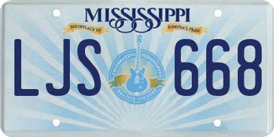 MS license plate LJS668