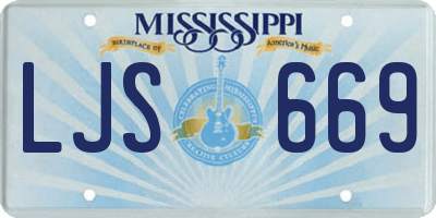MS license plate LJS669